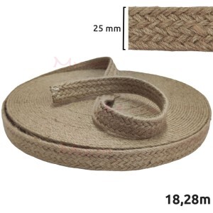 Cadarço de juta trançado de 25 mm MZD-1 com 18,28 m na peça