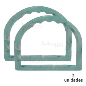 Alça para bolsa meia argola verde esmeralda mescaldo 7337 com 1 par (Plástica)