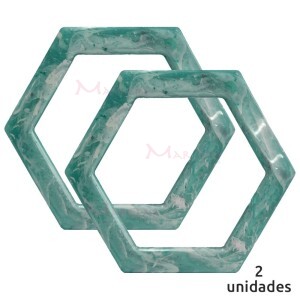 Alça para bolsa hexagonal cor verde esmeralda mesclada 7708 com 1 par