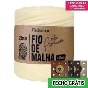 Fio de malha extra premium 25mm com 140m Fischer + fecho de corino grátis