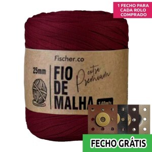 Fio de malha extra premium 25mm com 140m Fischer + fecho de corino grátis