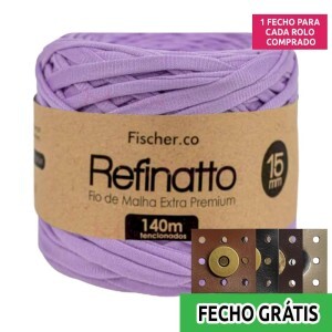 Fio de malha Refinatto extra premium 15mm com 140m Fischer + fecho de corino grátis