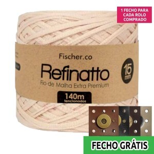 Fio de malha Refinatto extra premium 15mm com 140m Fischer + fecho de corino grátis