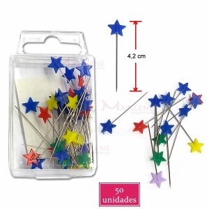 Alfinete para patchwork estrela com 50 unidades