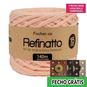 Fio de malha Refinatto extra premium 15mm com 140m Fischer + fecho de corino grátis