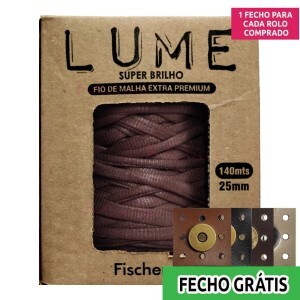 Fio de malha Lume extra premium 25mm com 140m Fischer + fecho de corino grátis