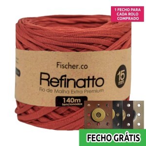 Fio de malha Refinatto extra premium 15mm com 140m Fischer + fecho de corino grátis