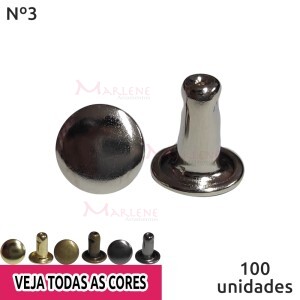 Rebite duplo nº3 com 100 unidades baxmann - veja cores