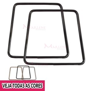 Alça de metal para bolsa trapézio 12x11cm HYTS13 com 1 par