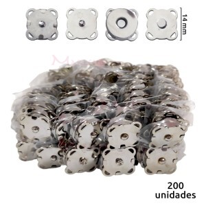 Botão imantado para costura 14mm níquel com 200 unidades