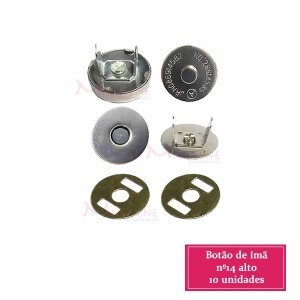Botão de ímã 10 unidades 14mm níquel alto