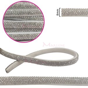 Tubo de strass (strass meia cana) 8mm BMZ08-3 por metro