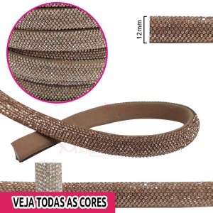 Tubo de strass (strass meia cana) 12mm BMZ12-3 por metro