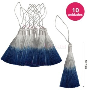 Pingente de seda degradê ou tassel 10,5cm com 10 unidades no pacote