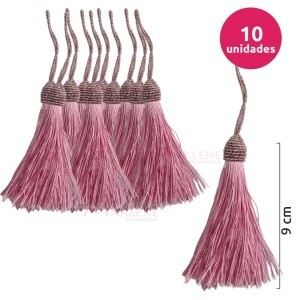 Pingente de seda ou tassel tulipa 9 cm com 10 unidades no pacote