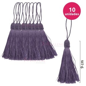 Pingente de seda ou tassel tulipa 9 cm com 10 unidades no pacote