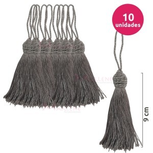 Pingente de seda ou tassel tulipa 9 cm com 10 unidades no pacote