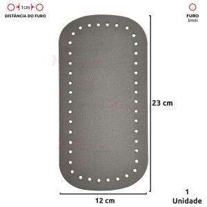 Fundo para bolsa de crochê 12x23cm retangular em couro sintético